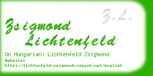 zsigmond lichtenfeld business card
